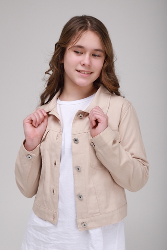 Фото Куртка-сорочка для дівчинки DMB 0052 DMB 164 см Бежевий (2000989439158S)