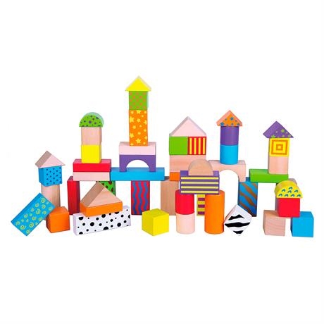 Фото Дерев'яні кубики Viga Toys Візерункові блоки 50 шт., 3 см (59695) (2400632727012)