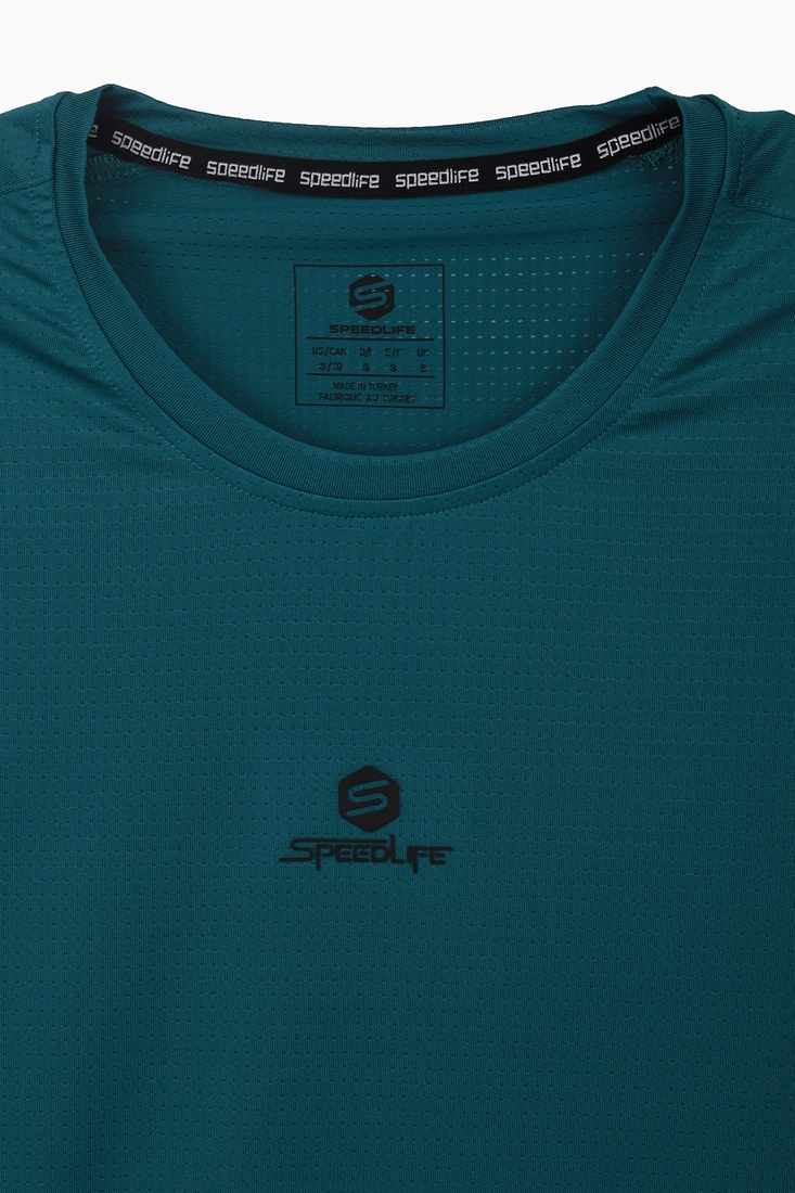 Фото Фитнес футболка однотонная мужская Speed Life XF-1471 2XL Бирюзовый (2000989516972A)