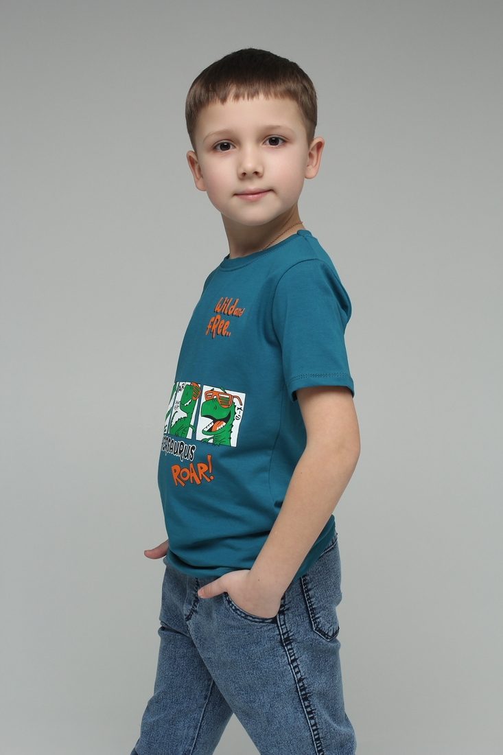 Фото Футболка с принтом для мальчика Ecrin 8064 128 см Синий (2000989459446S)