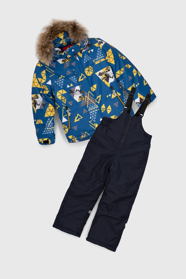 Фото Комбинезон для мальчика L-2385 куртка+штаны на шлейках 128 см Сине-желтый (2000989996347W)