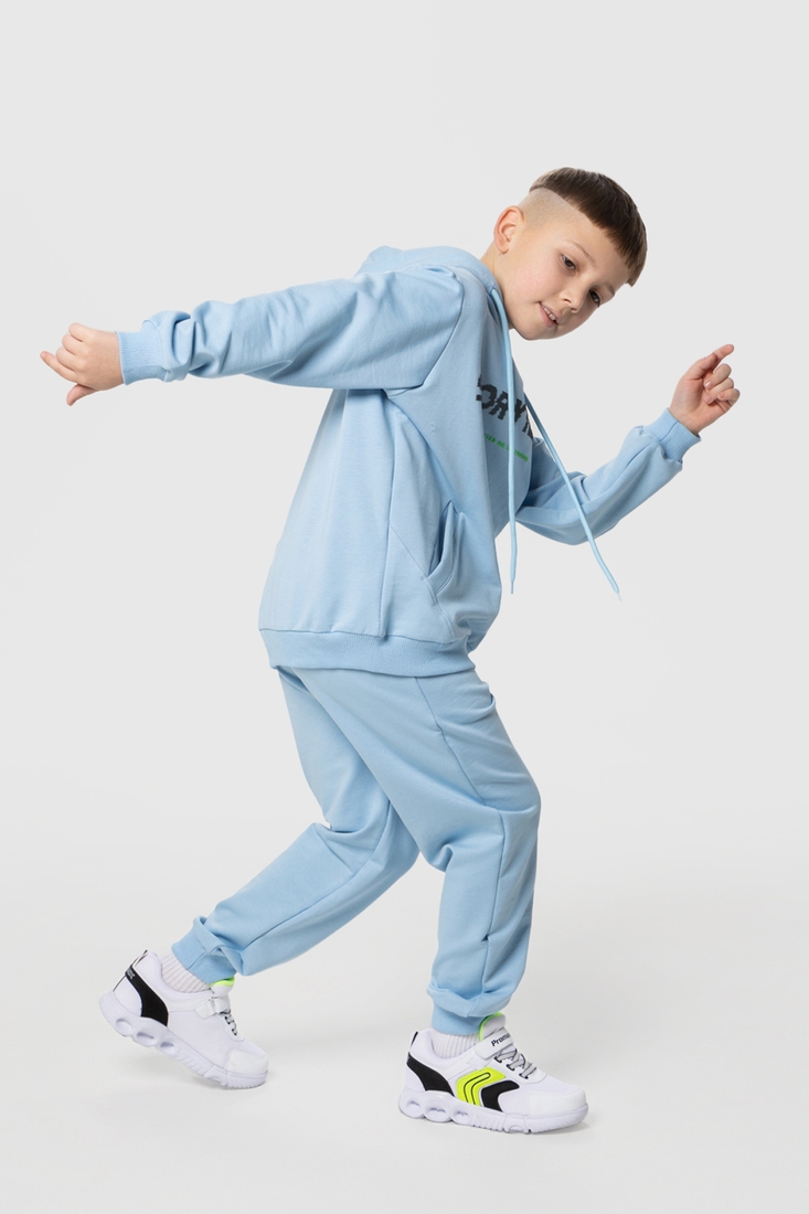 Фото Костюм для хлопчика (худі+штани) Ecrin 2502 140 см Блакитний (2000990239808D)