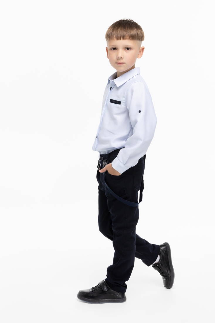 Фото Костюм для хлопчика Pitiki 2850 сорочка + штани 128 см Блакитний (2000989736592D)