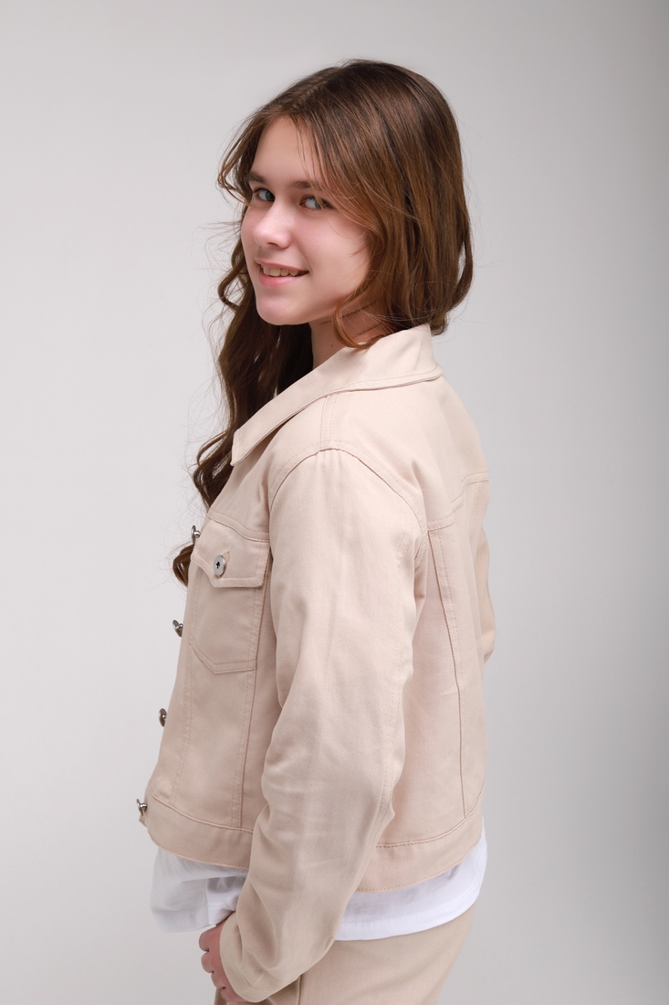 Фото Куртка-рубашка для девочки DMB 0052 DMB 134 см Бежевый (2000989439103S)