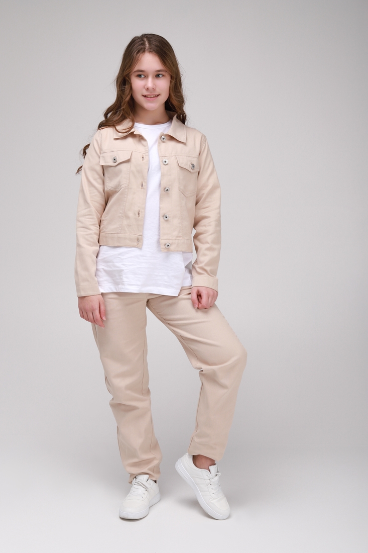 Фото Куртка-сорочка для дівчинки DMB 0052 DMB 134 см Бежевий (2000989439103S)