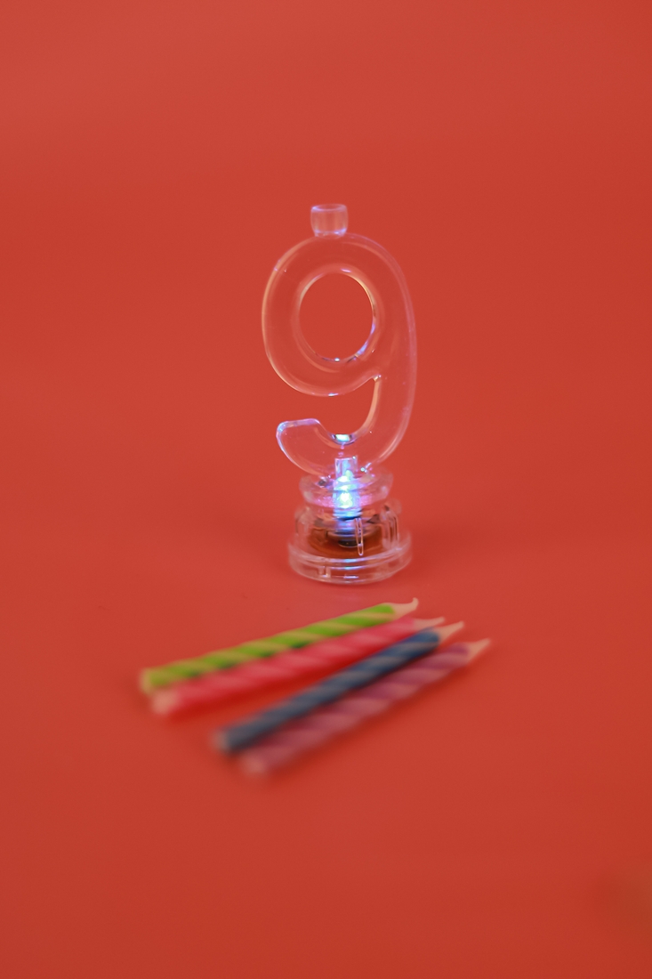 Фото Набор свечи +цифра LED "Maxi" 9 светящаяся MX701007-9 (123456789176)