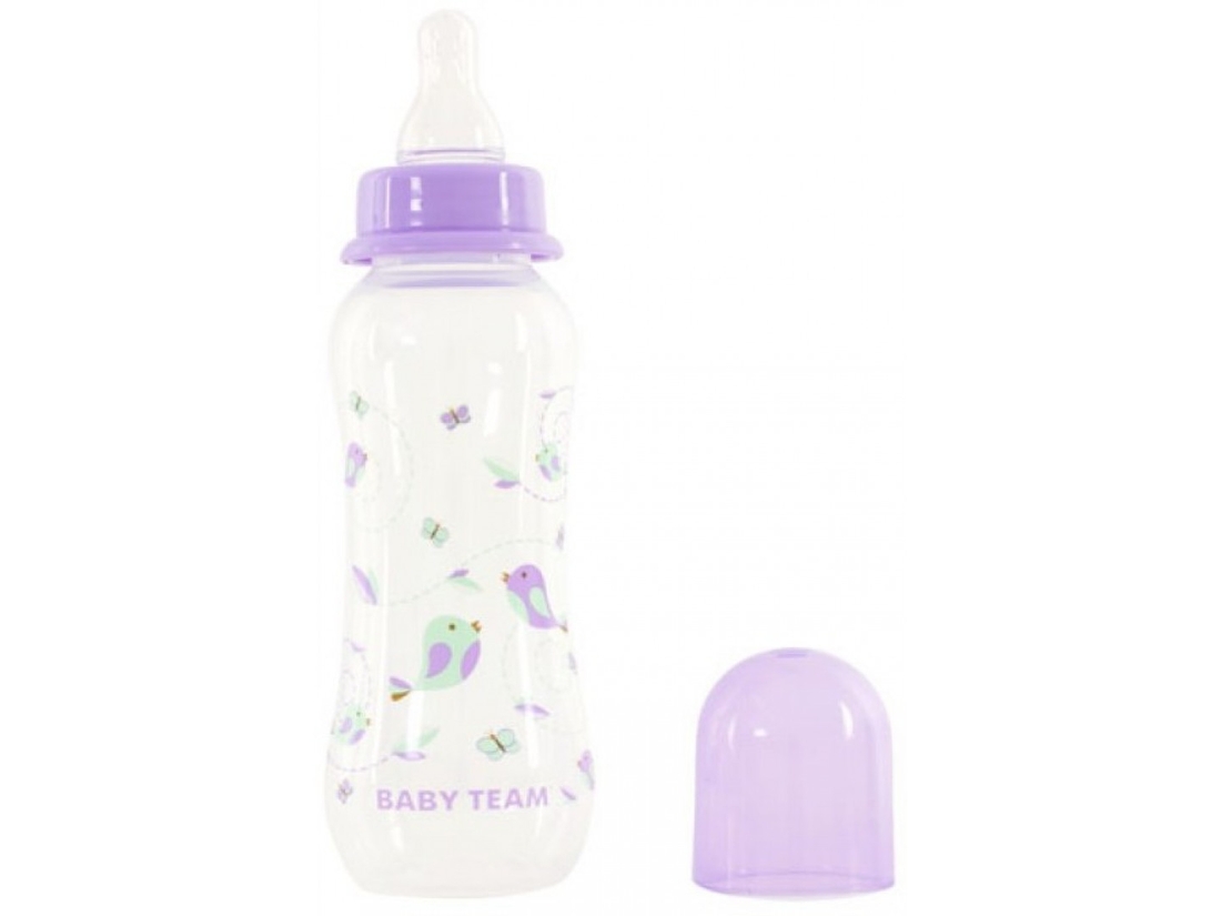 Фото Пляшка з талією і силіконової соскою, 250 мл, 1121 фіолетовий BABY TEAM (2000902822562)