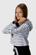 Костюм (худи+майка+штаны) для девочки Viollen 2189 164 см Бело-черный (2000990091680D) Фото 3 из 24