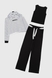Костюм (худі+майка+штани) для дівчинки Viollen 2189 164 см Біло-чорний (2000990091680D) Фото 9 з 24