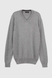 Пуловер однотонний чоловічий FIGO 6976 XL Світло-сірий (2000989965190) Фото 6 з 11