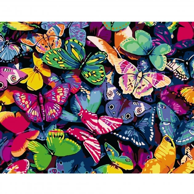 Фото Набір для розпису по номерах VA-0125 "Різнокольорові метелики", розміром 40х50 с (2000904568673)
