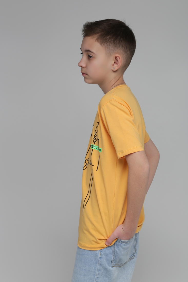 Фото Футболка з принтом для хлопчика Ecrin 9043 152 см Жовтий (2000989460596S)