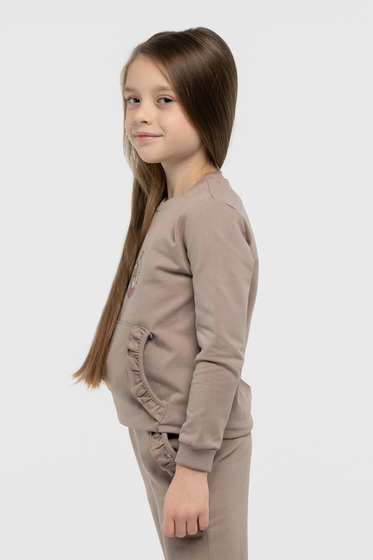 Фото Костюмы для девочки (свитшот+штаны) Pop Fashion 7260 116 см Капучино (2000990249067D)