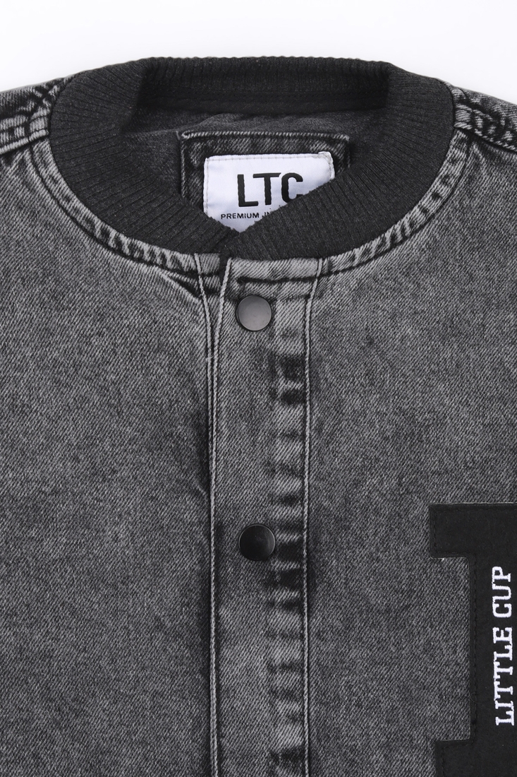 Фото Куртка джинсовая однотонная мужская Little Cup 15777 XL Серый (2000989491033D)