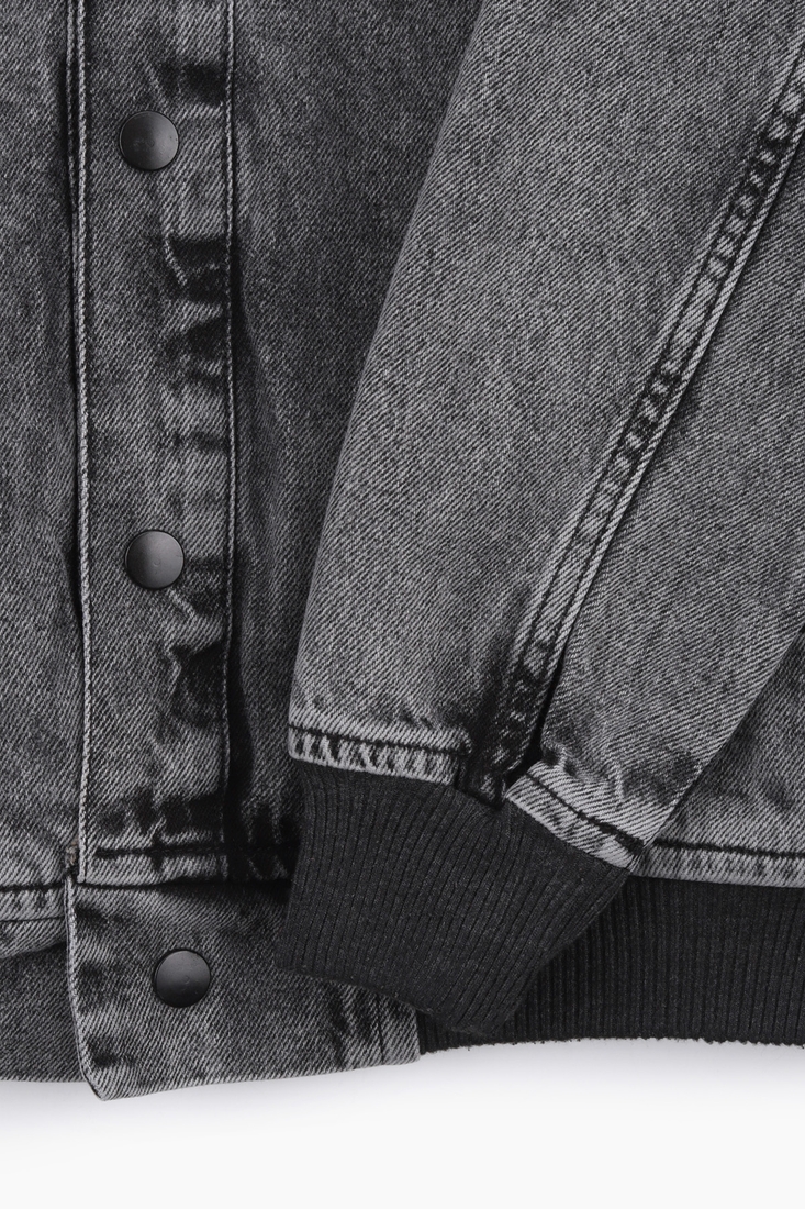 Фото Куртка джинсовая однотонная мужская Little Cup 15777 S Серый (200098949491002D)