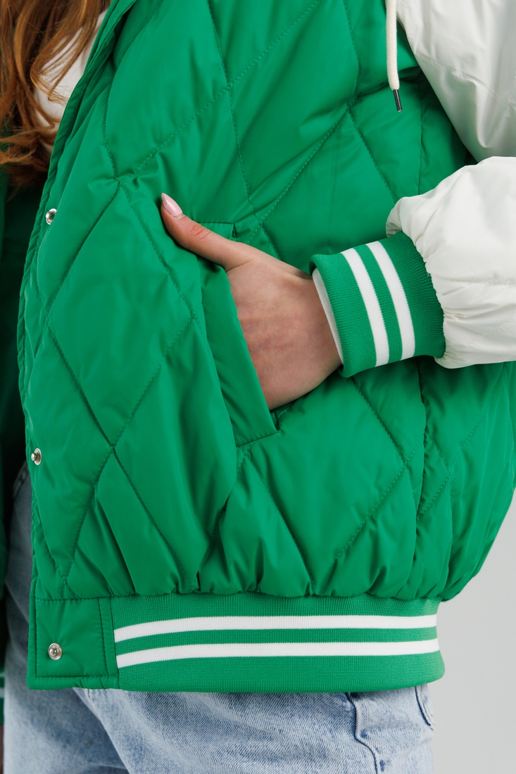 Фото Куртка однотонная женская 757 2XL Зеленый (2000990318381D)