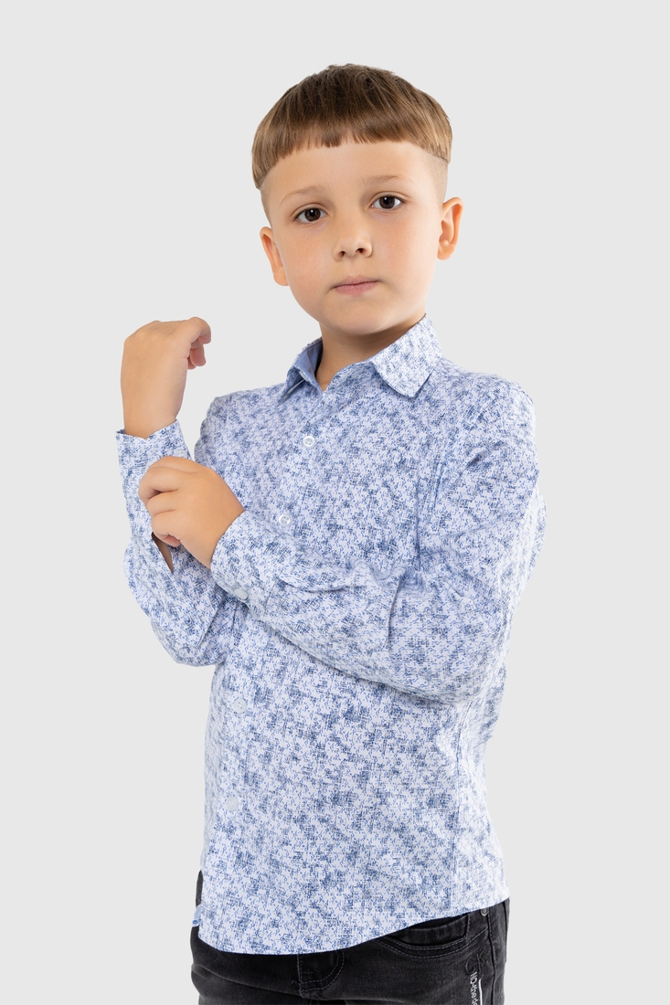 Фото Сорочка з візерунком для хлопчика Deniz 30211 140 см Білий (2000989809968D)