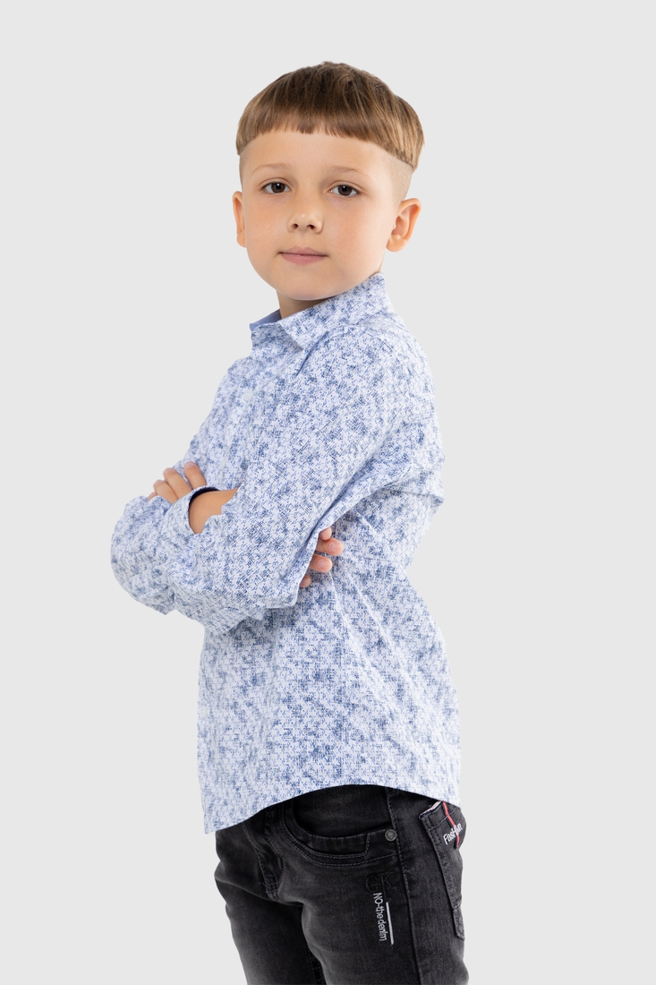 Фото Сорочка з візерунком для хлопчика Deniz 30211 140 см Білий (2000989809968D)