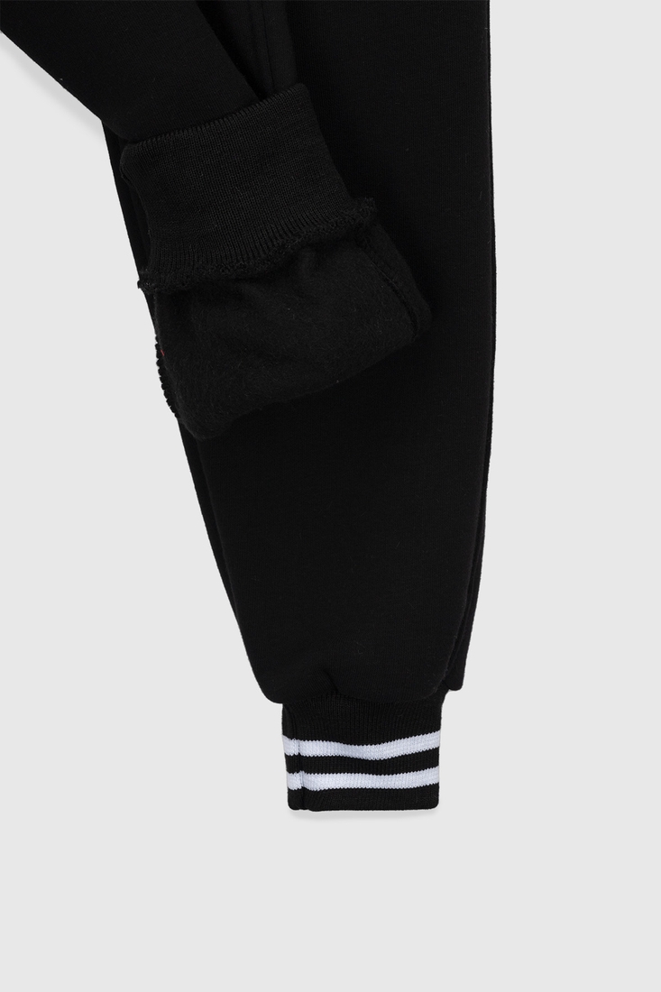 Фото Спортивні штани однотонні дитячі AZN 851 128 см Чорний (2000990215772W)