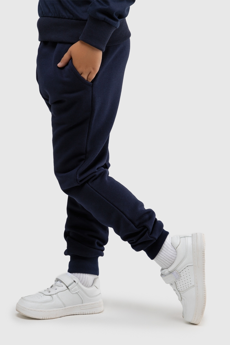 Фото Спортивні штани однотонні для хлопчика Hees 500 146 см Темно-синій (2000989927952D)