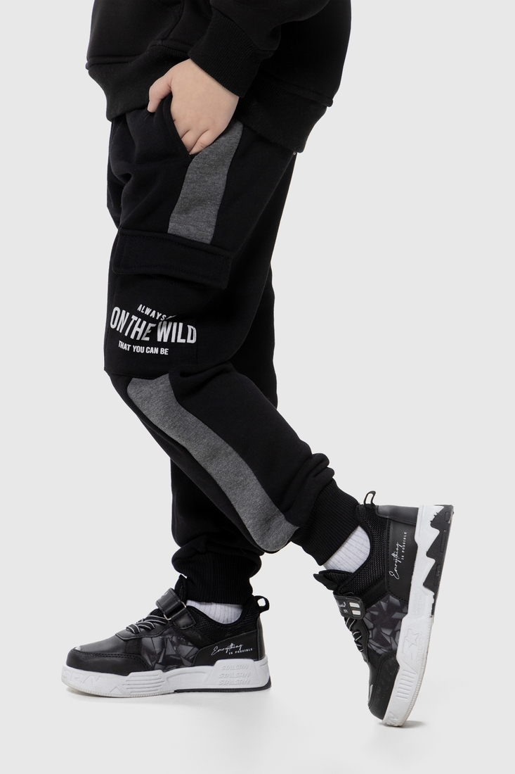 Фото Спортивні штани з принтом для хлопчика Atescan 1106 152 см Чорний (2000990276070W)