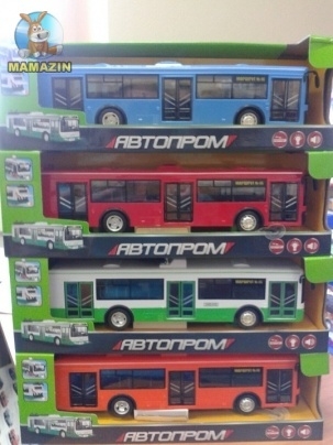 Фото Іграшка металева "АВТОПРОМ" Тролейбус / Автобус інерційний на батарейках з світловими та звуковими ефектами 9690ABCD (6988600090659)
