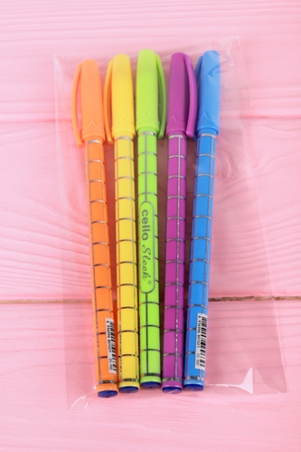 Фото Набір ручок кулькових 0,7 мм 102-K 5 шт Різнокольоровий (2000989546610)