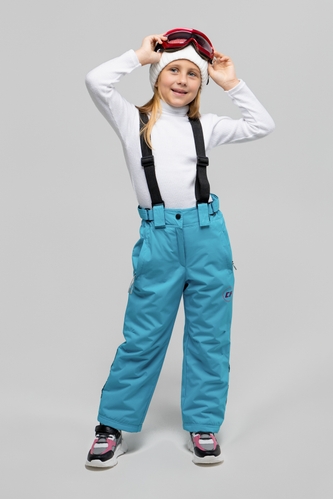 Фото Штаны на шлейках для девочки B-30 140 см Голубой (2000989626091W)