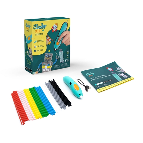 Фото 3D-ручка 3Doodler Start Plus для детского творчества базовый набор - КРЕАТИВ (72 стержня) SPLUS (6900006615144)