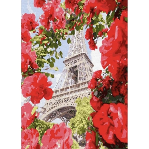 Фото Набор для творчества алмазная картина Эйфелева башня среди роз S Strateg GD86102 (4823113868390)
