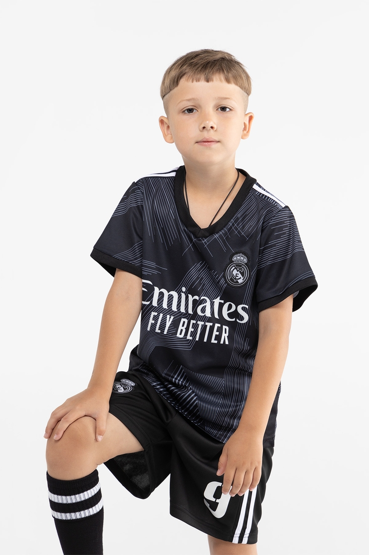 Фото Футбольна форма для хлопчика BLD РЕАЛ МАДРИД BENZEMA 152 см Чорний (2000989681519A)