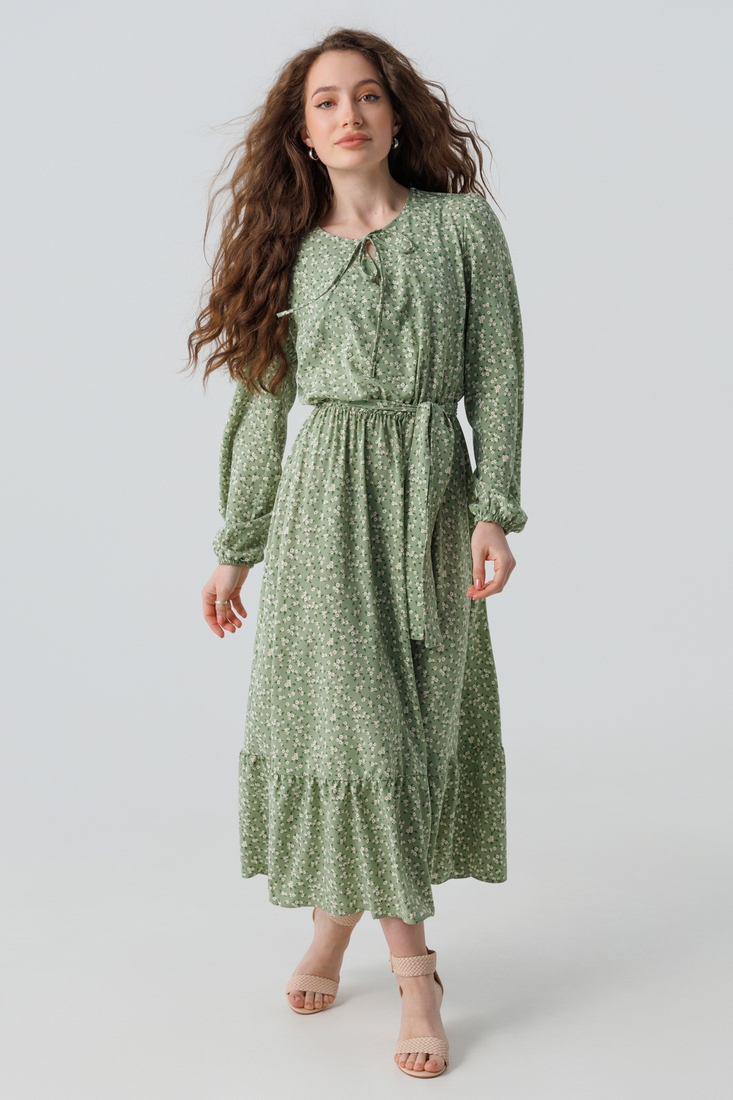 Фото Платье с узором женское 2410 L Зеленый (2000990474025D)