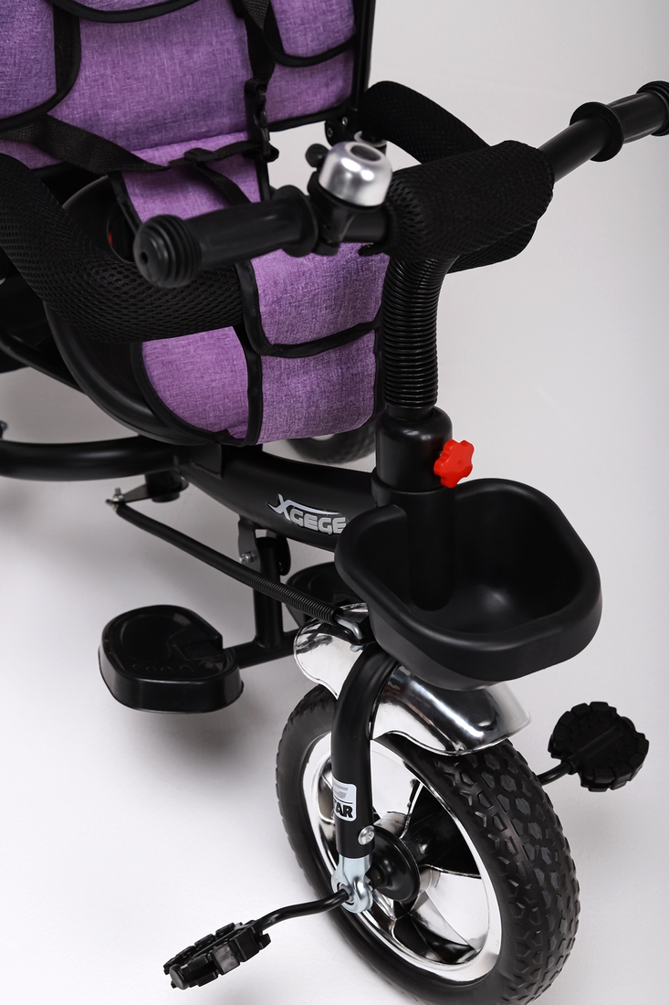 Фото Велосипед 3-х колісний з капором,батьківська ручка CBI6162 Фіолетовий (2000989581055)