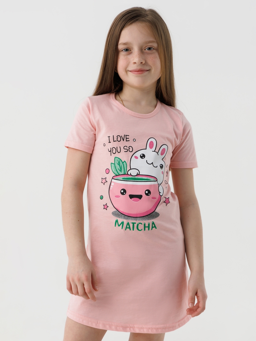 Фото Нічна сорочка для дівчинки Mini Moon 6146 110-116 см Рожевий (2000990500359A)
