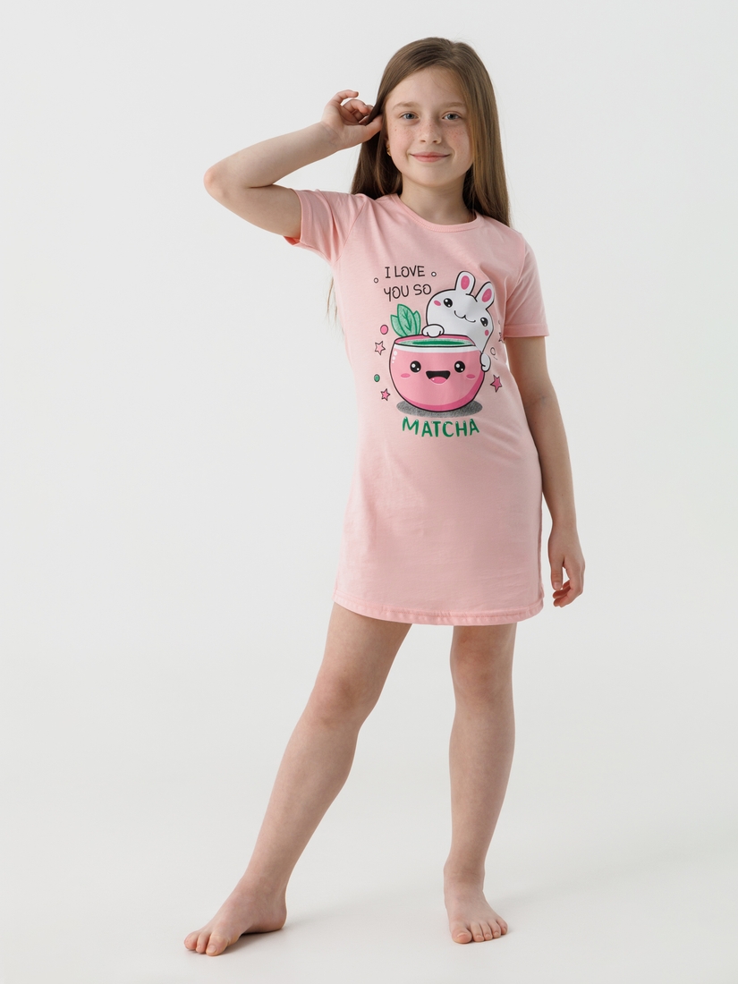 Фото Нічна сорочка для дівчинки Mini Moon 6146 146-152 см Рожевий (2000990500380A)