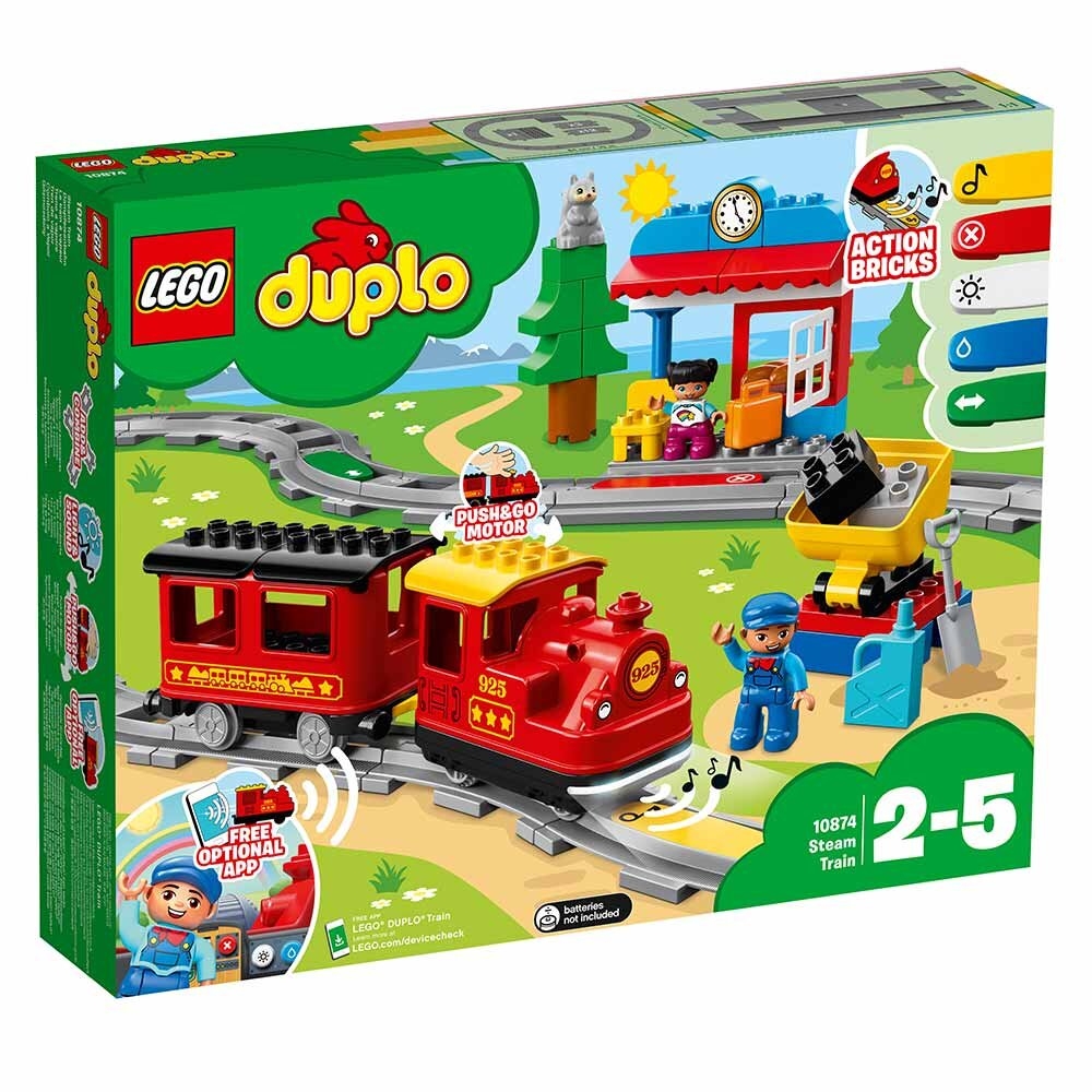 Фото Конструктор LEGO DUPLO Town Поезд на паровой тяге (10874)
