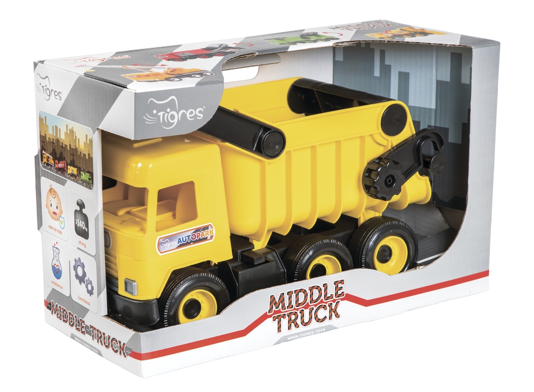 Фото Авто "Middle truck" самоскид (жовтий) в коробці (2000903061939)