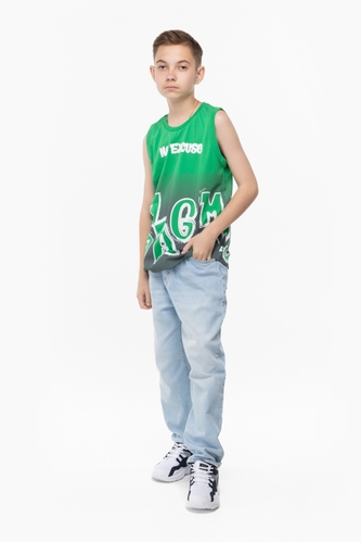Фото Майка з принтом для хлопчика MAGO 3024 176 см Зелений (2000989696032S)