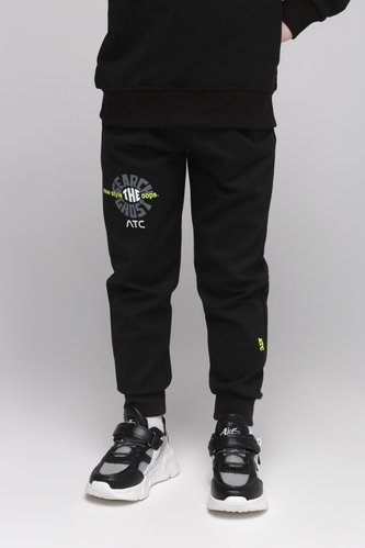 Фото Спортивні штани для хлопчика з принтом Atescan 2316 128 Чорний (2000989464365D)