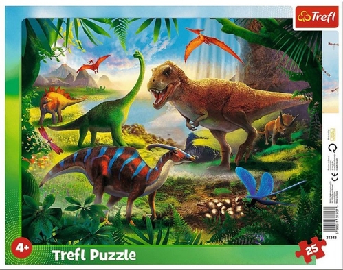 Пазли 25 елементів (Рамкові) - "Динозаври" /Trefl 31343 (2000903783763)