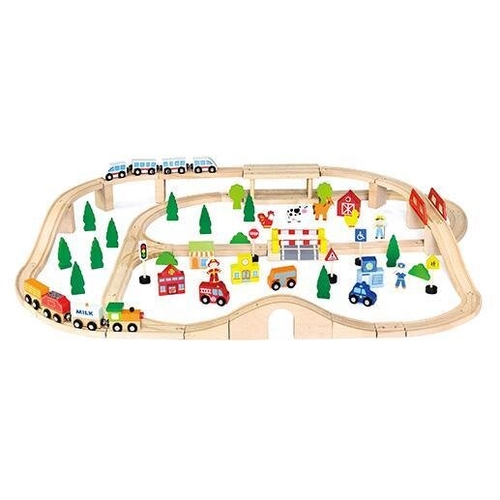 Фото Дерев'яна залізниця Viga Toys 90 елементів (2000903577515)
