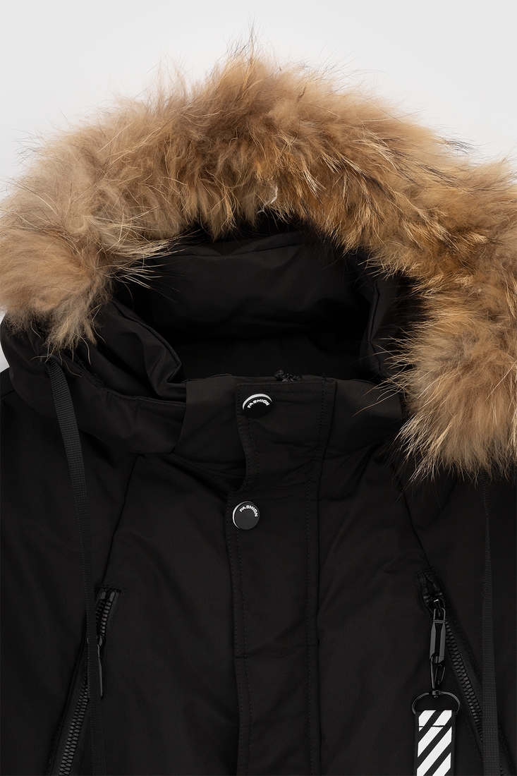 Фото Куртка зимова для хлопчика H55 128 см Чорний (2000989607731W)