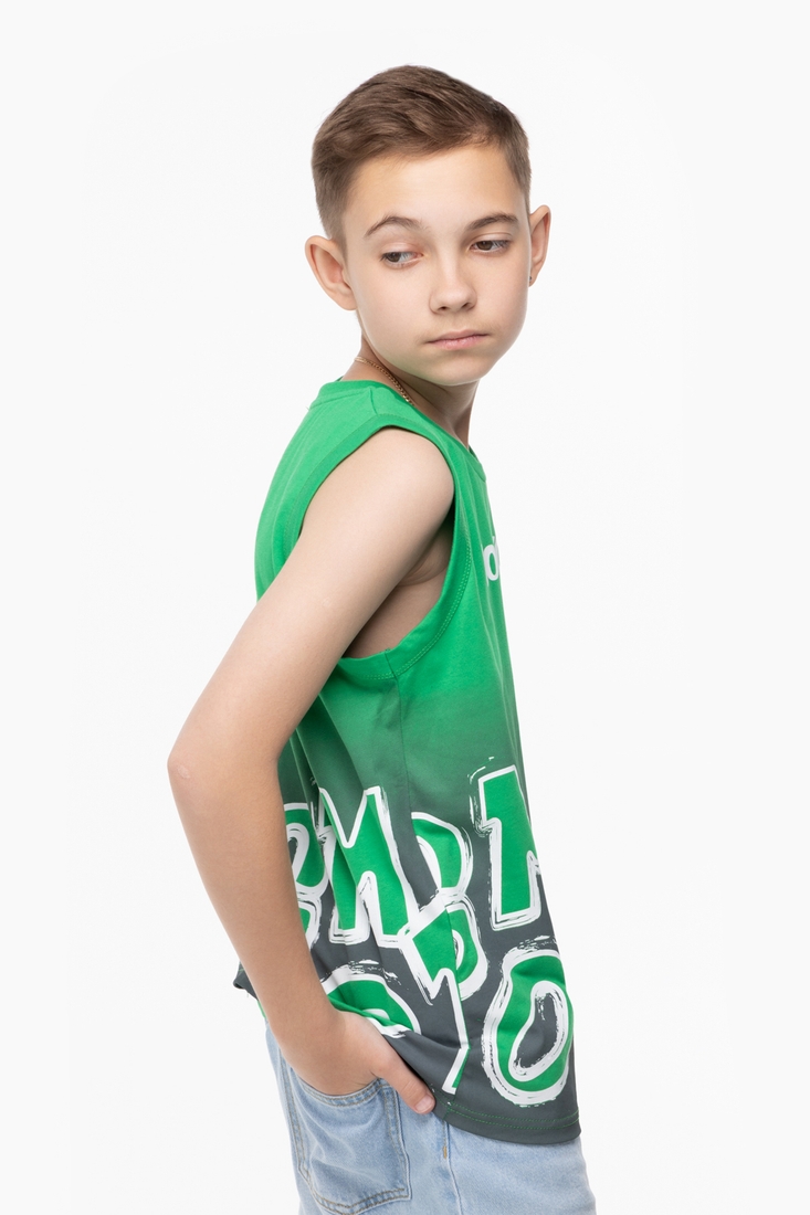 Фото Майка с принтом для мальчика MAGO 3024 140 см Зеленый (2000989696001S)