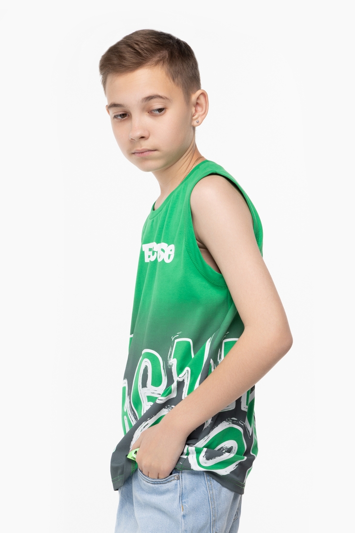Фото Майка с принтом для мальчика MAGO 3024 140 см Зеленый (2000989696001S)