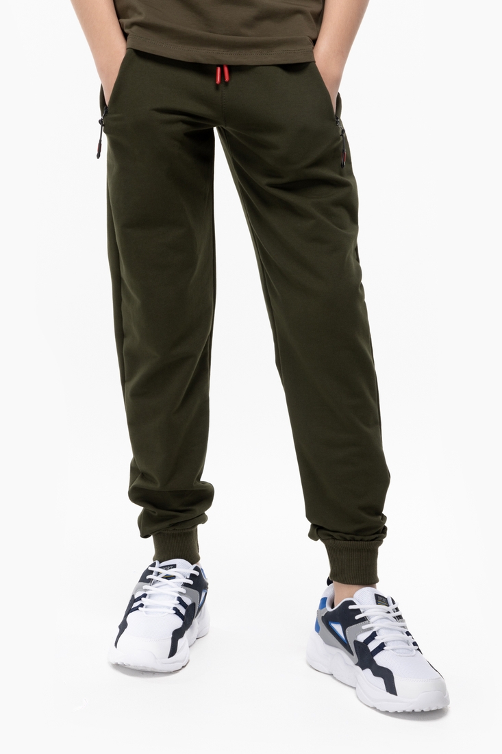 Фото Спортивні штани однотонні для хлопчика Atescan 2209 176 см Хакі (2000989728467D)