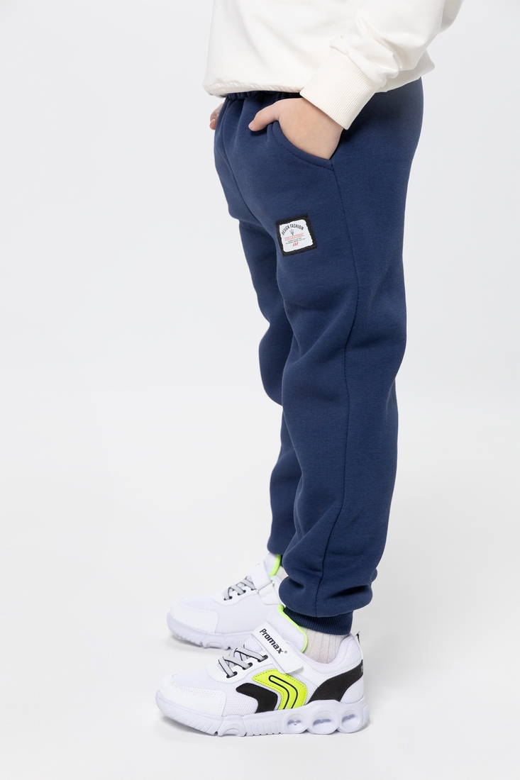 Фото Спортивні штани однотонні для хлопчика Baby Show 18118 128 см Синій (2000990088406W)