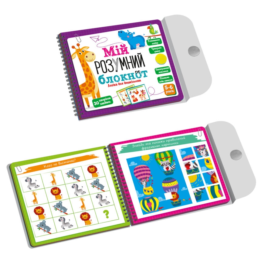 Фото Игра развивающая обучающая Академия развития "Мой умный блокнот: логика для дошкольников" Vladi Toys VT5001-02 Разноцветный (4820234763993)
