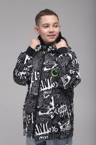 Фото Куртка для мальчика двухсторонняя 22B-18 164 см Черный (2000989397441D)