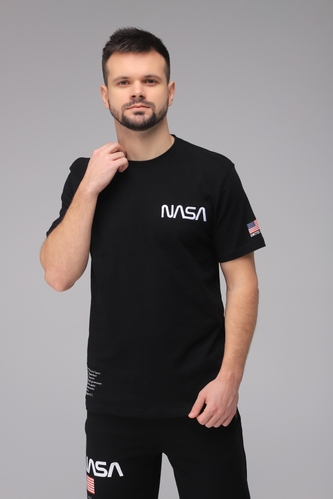 Фото Піжамна футболка чоловіча ГЕНЕЗІС NASA 53 02 274/279 2XL Чорний (5905009159293A)