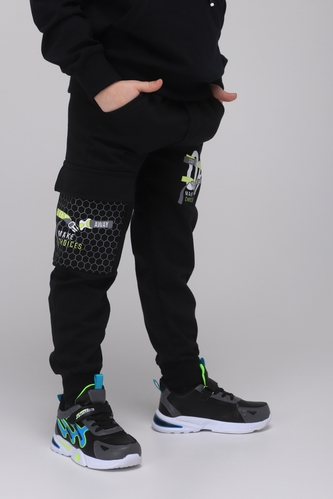 Фото Спортивні штани для хлопчика однотонні Pitiki 228-16 128 см Чорний (2000989523468D)